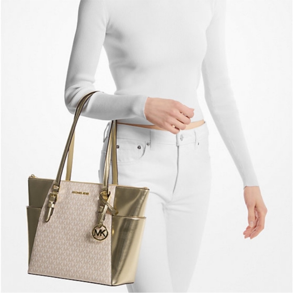Michael Kors Gold and Cream Women's Bag NWT $448 retail - Picture 6 of 6
